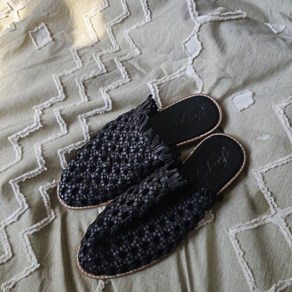 Free People Leather Mirage Woven Slip On Flats - Picture 5 of 11